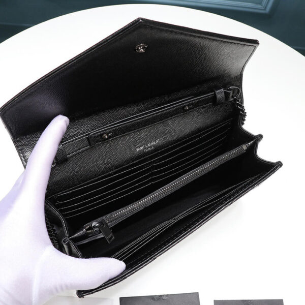 SYL Chain Strap Plaque Grained Leather Wallet Bag - Image 6