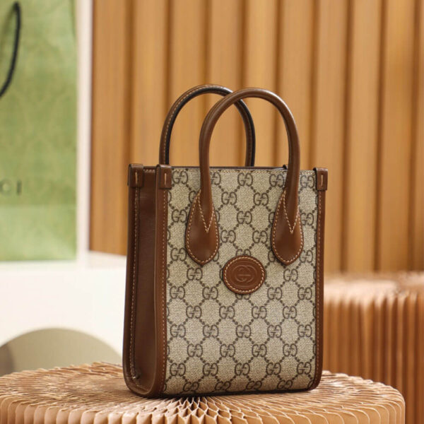 Gucci Mini Tote Bag With Interlocking - Image 3