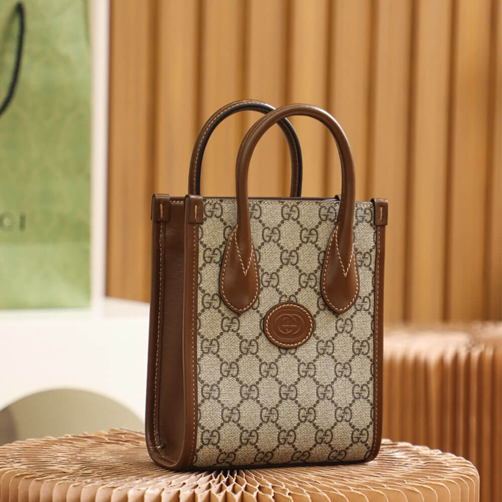 Gucci Mini Tote Bag With Interlocking - Image 3