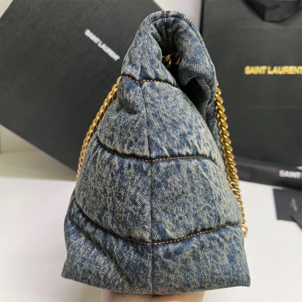 YSL Puffer Medium In Suede And Denim Bag - Image 4