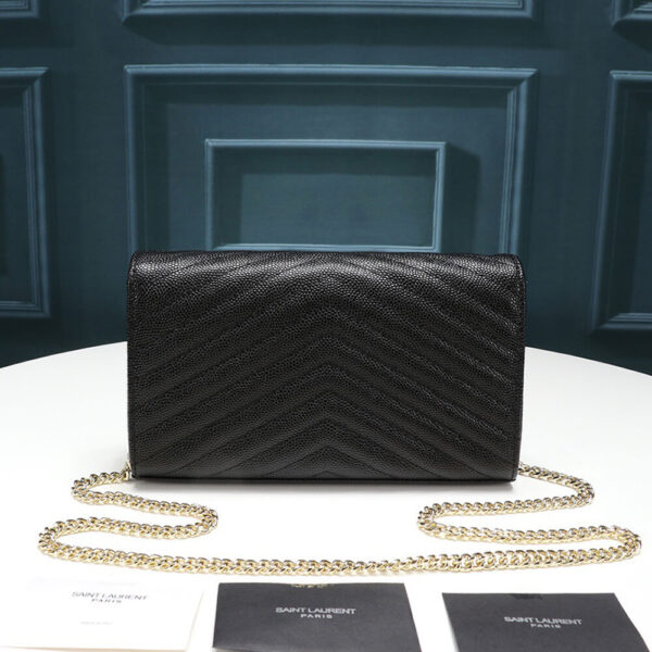 SYL Chain Strap Plaque Grained Leather Wallet Bag - Image 3
