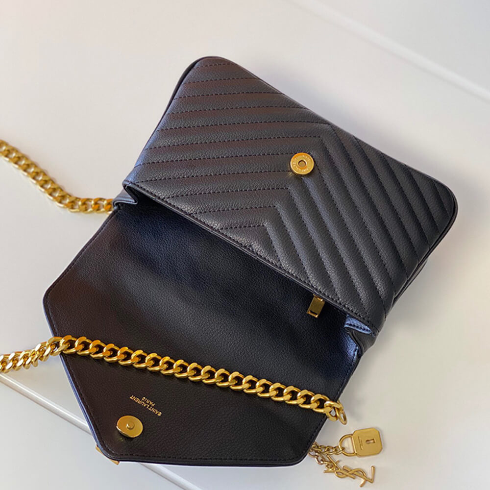 YSL College Quilted Leather Satchel Bag - Image 7