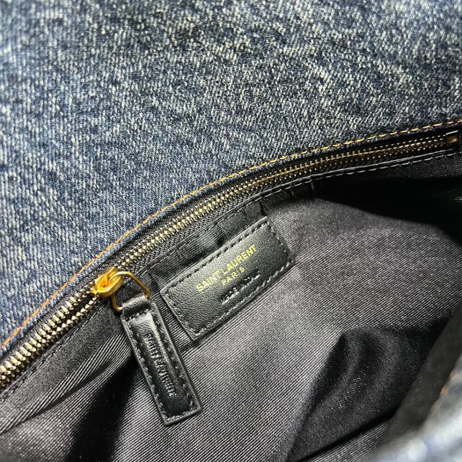 YSL Puffer Medium In Suede And Denim Bag - Image 6