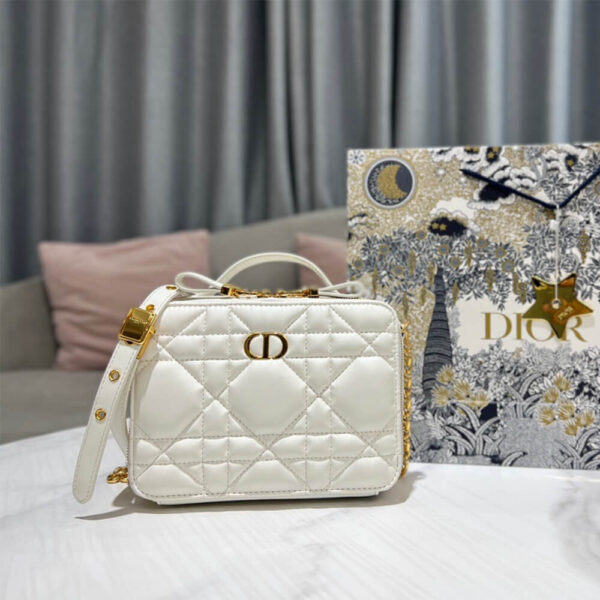 Dior Caro Box Bag With Chain - Image 2