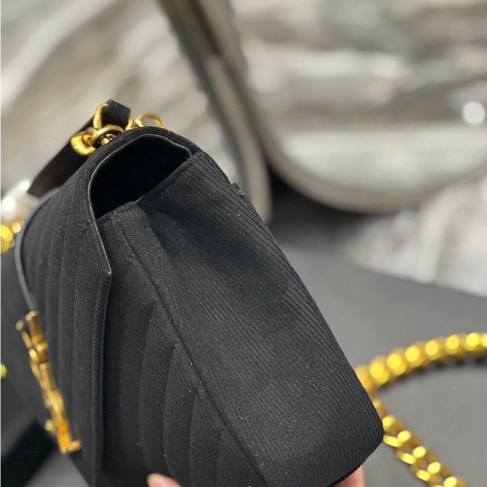 YSL College Medium Chain Bag In Quilted Suede Bag - Image 5