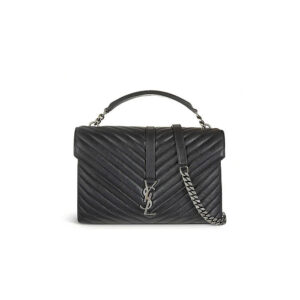 YSL College Quilted Leather Satchel Bag