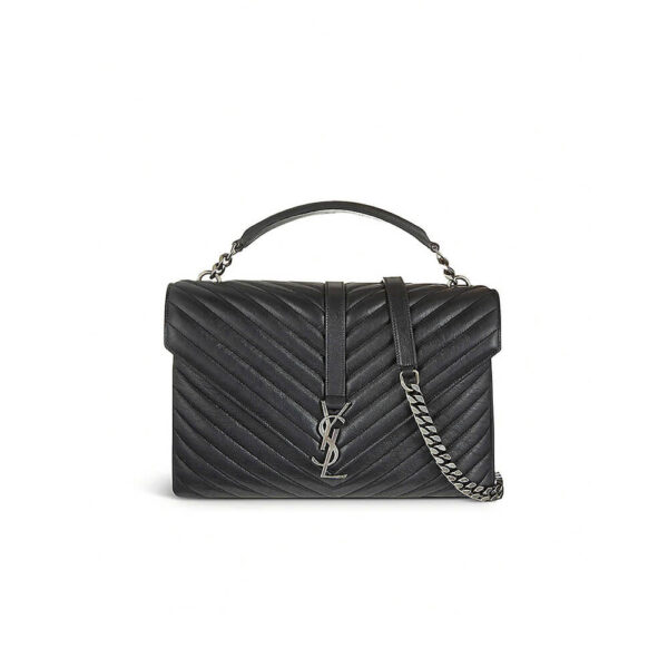 YSL College Quilted Leather Satchel Bag