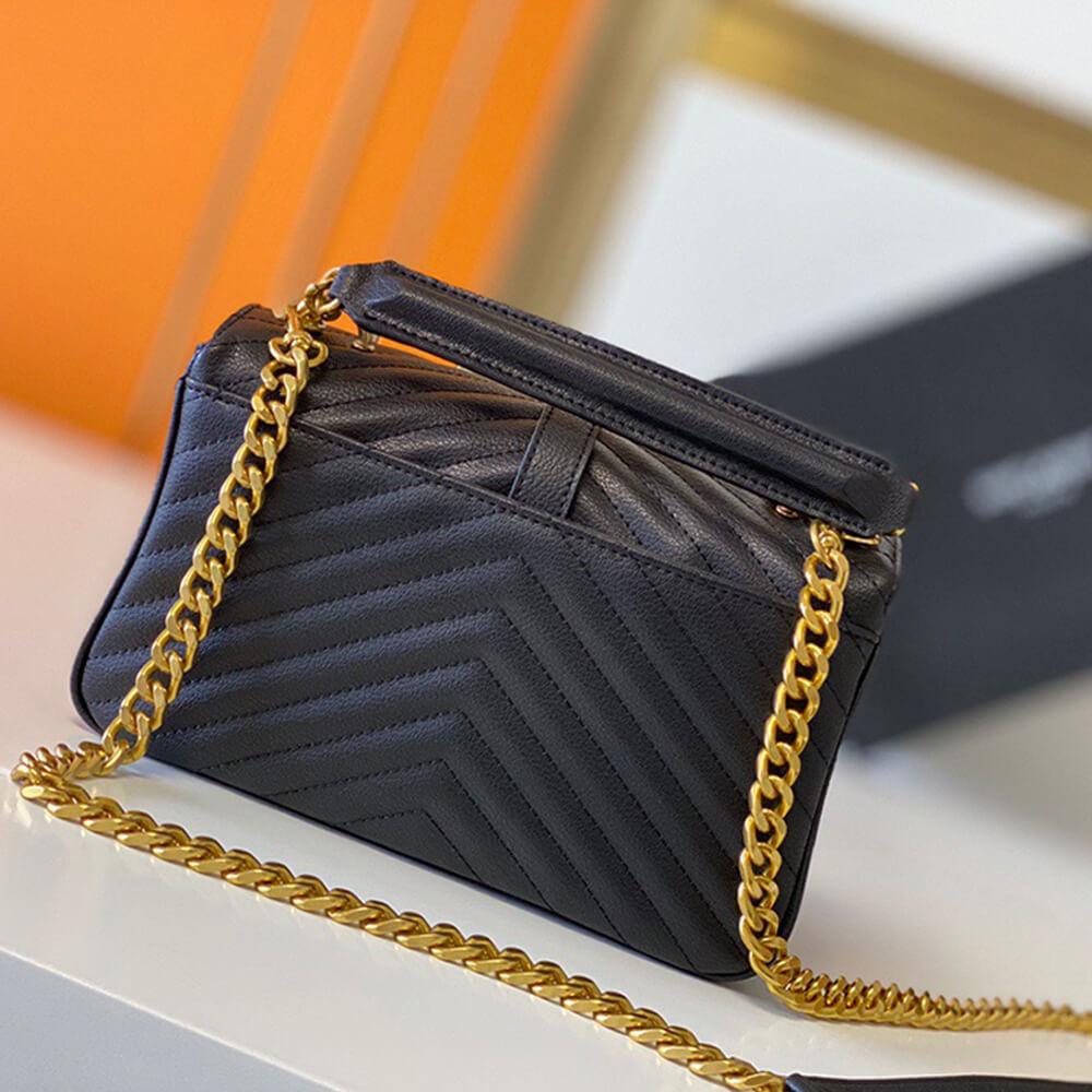 YSL College Quilted Leather Satchel Bag - Image 3
