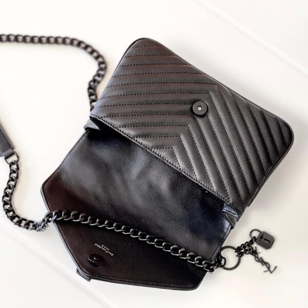 YSL College Quilted Leather Satchel Bag - Image 6
