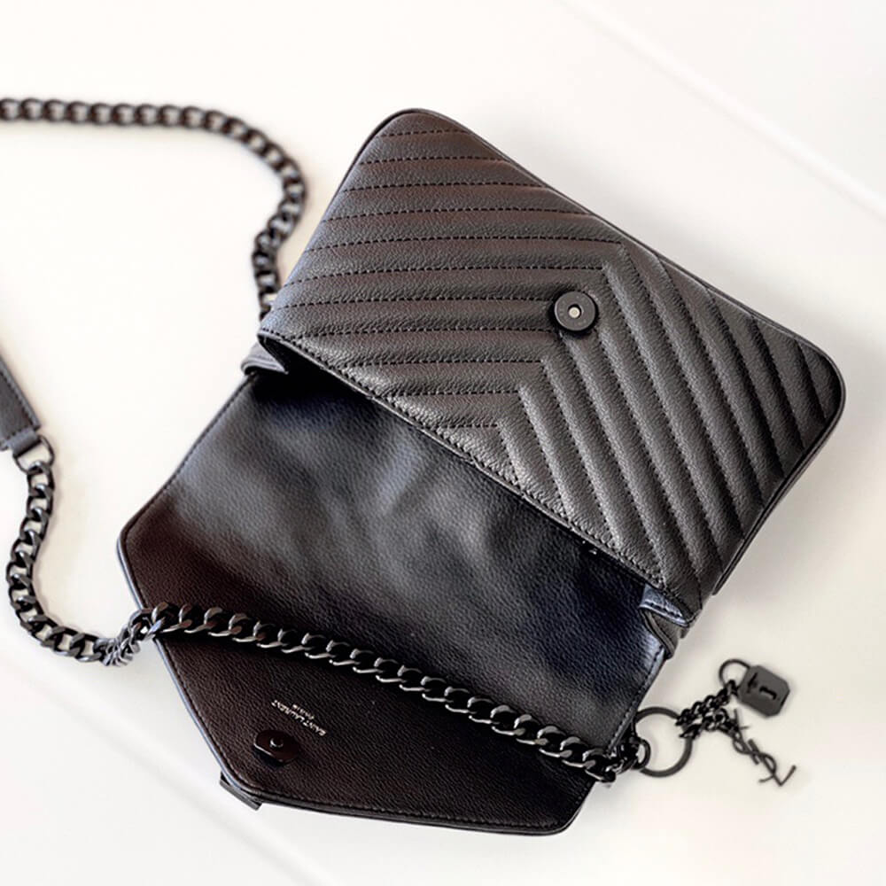 YSL College Quilted Leather Satchel Bag - Image 6