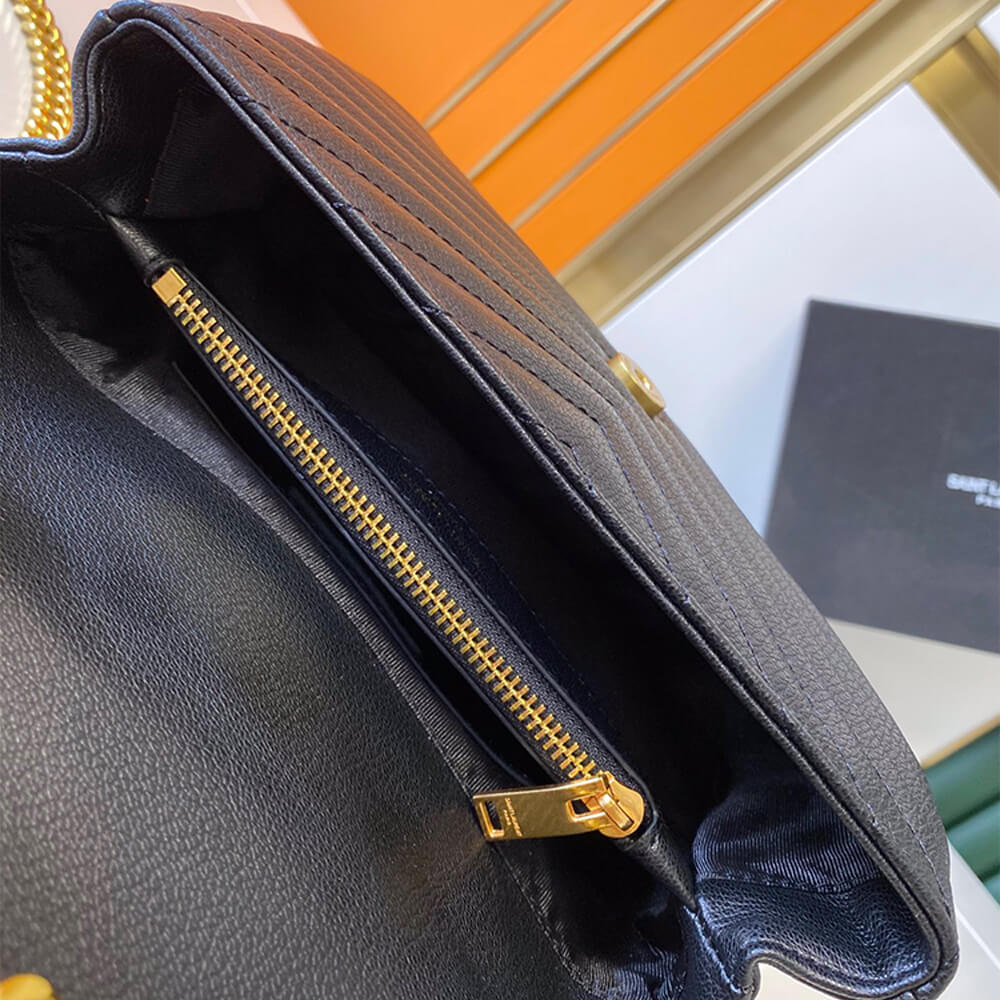 YSL College Quilted Leather Satchel Bag - Image 4