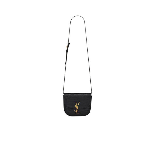 YSL Kaia Small Satchel In Shiny Crocodile Embossed Leather Bag