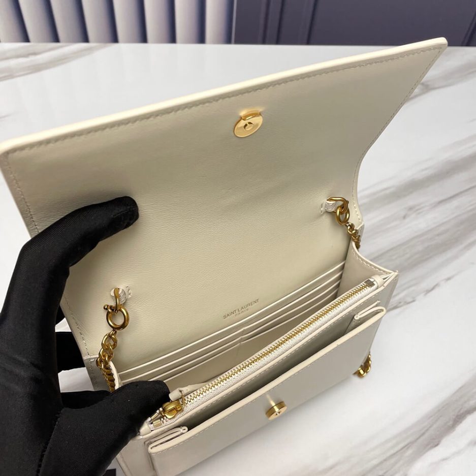 YSL Sunset Chain Wallet In Smooth Leather Bag - Image 6