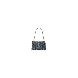 YSL Puffer Medium In Suede And Denim Bag