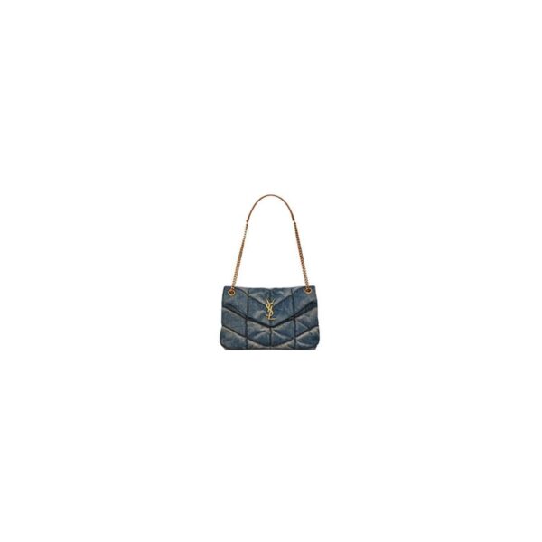 YSL Puffer Medium In Suede And Denim Bag