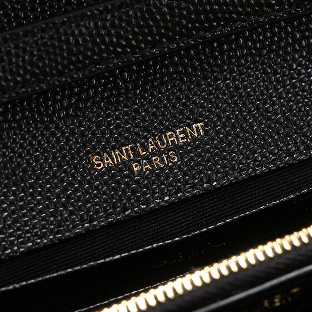 SYL Chain Strap Plaque Grained Leather Wallet Bag - Image 8