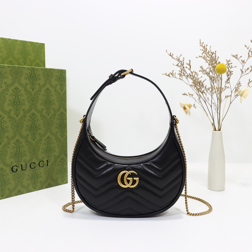 Gucci Marmont Halt Moon Shaped Bag - Image 2