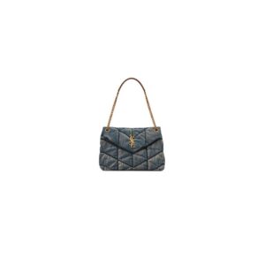 YSL Puffer Medium In Suede And Denim Bag