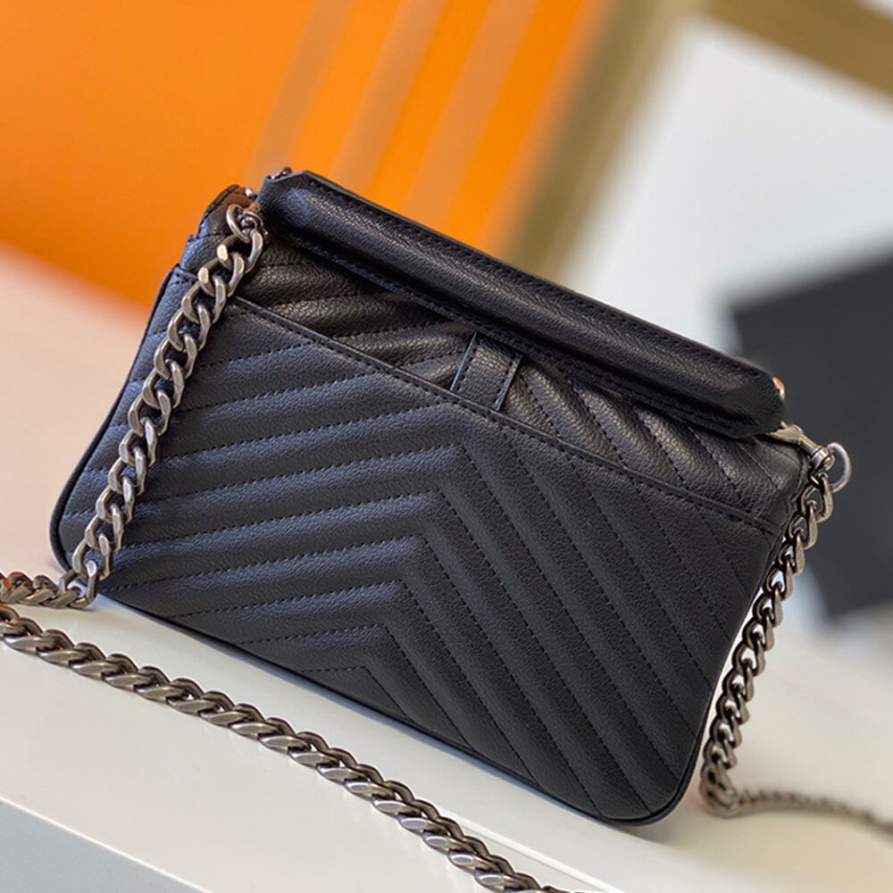 YSL College Quilted Leather Satchel Bag - Image 3
