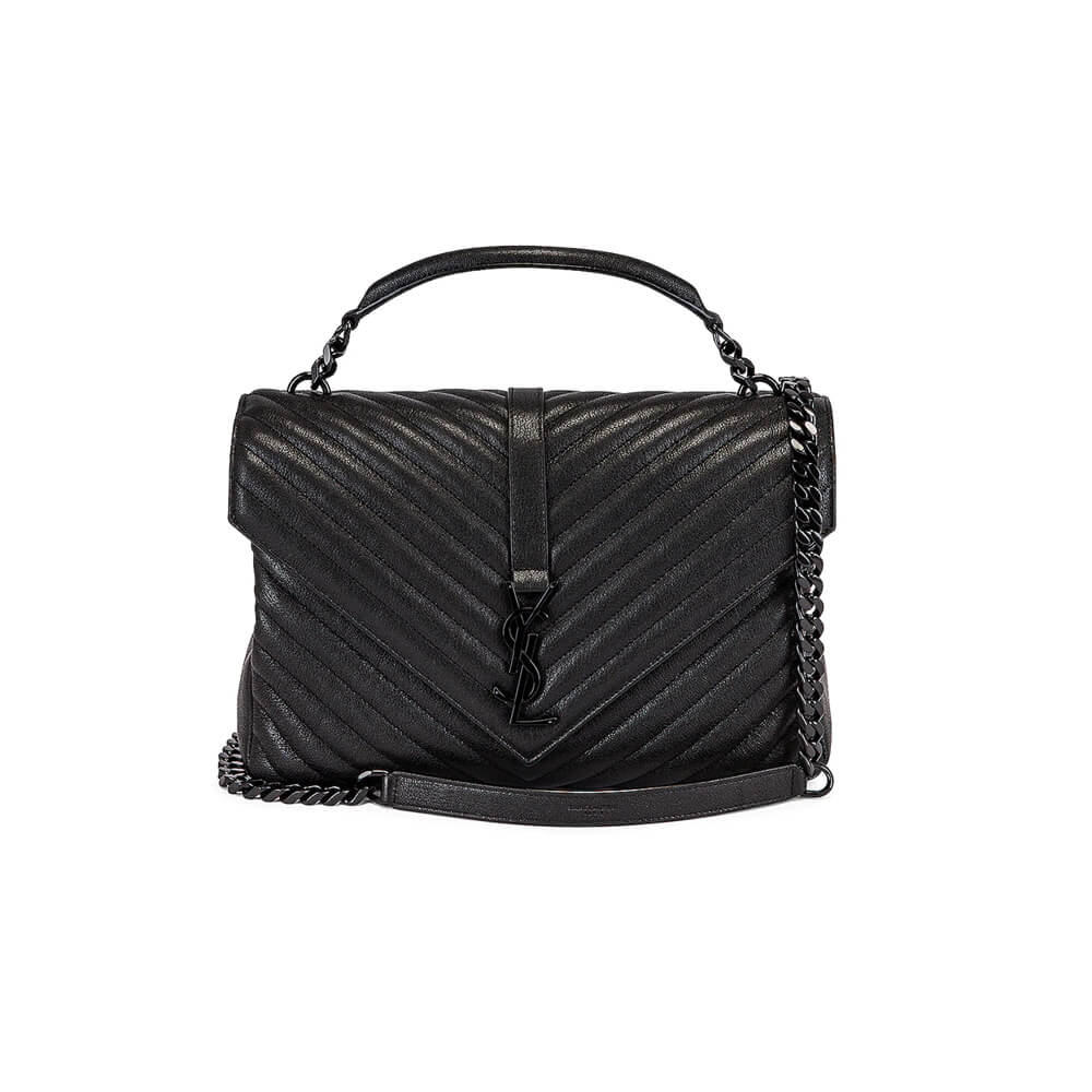 YSL College Quilted Leather Satchel Bag