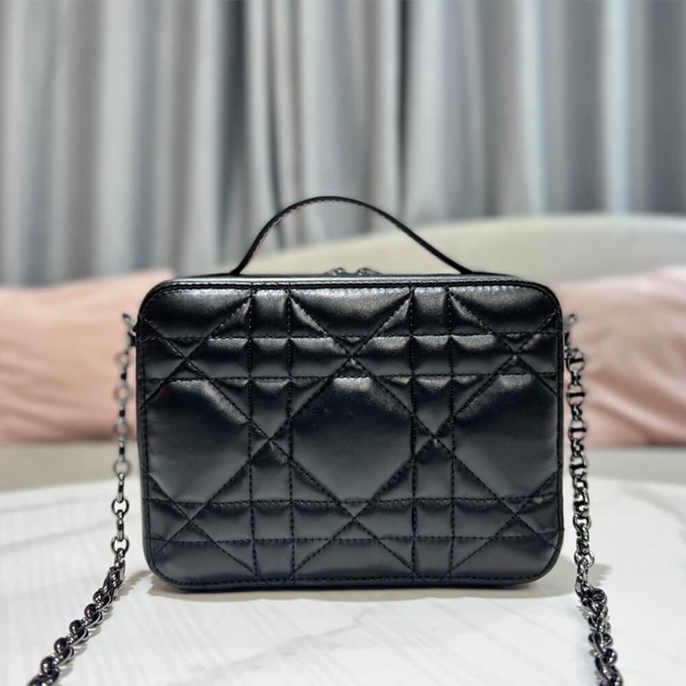 Dior Caro Box Bag With Chain - Image 2