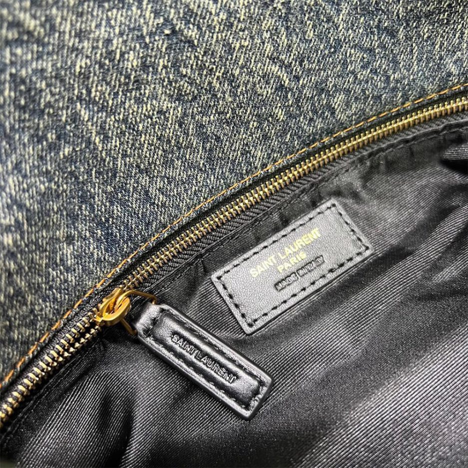 YSL Puffer Medium In Suede And Denim Bag - Image 5