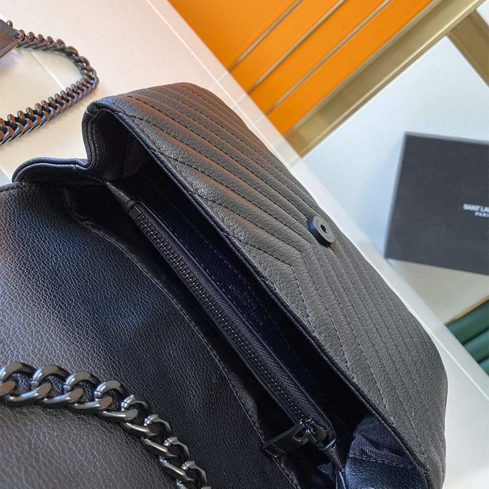 YSL College Quilted Leather Satchel Bag - Image 8