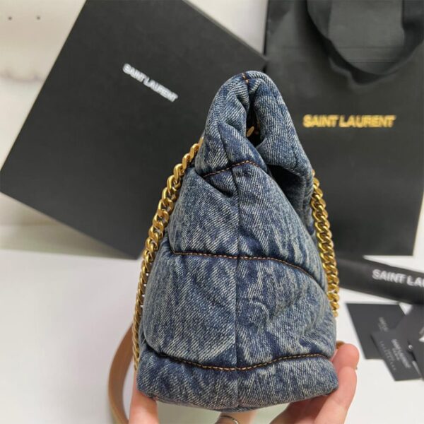 YSL Puffer Medium In Suede And Denim Bag - Image 5