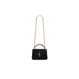 YSL College Medium Chain Bag In Quilted Suede Bag
