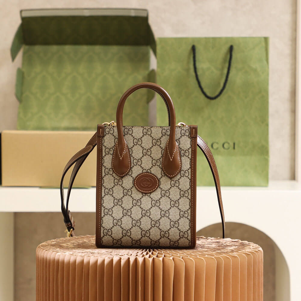 Gucci Mini Tote Bag With Interlocking - Image 2