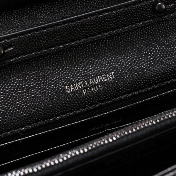 SYL Chain Strap Plaque Grained Leather Wallet Bag - Image 8