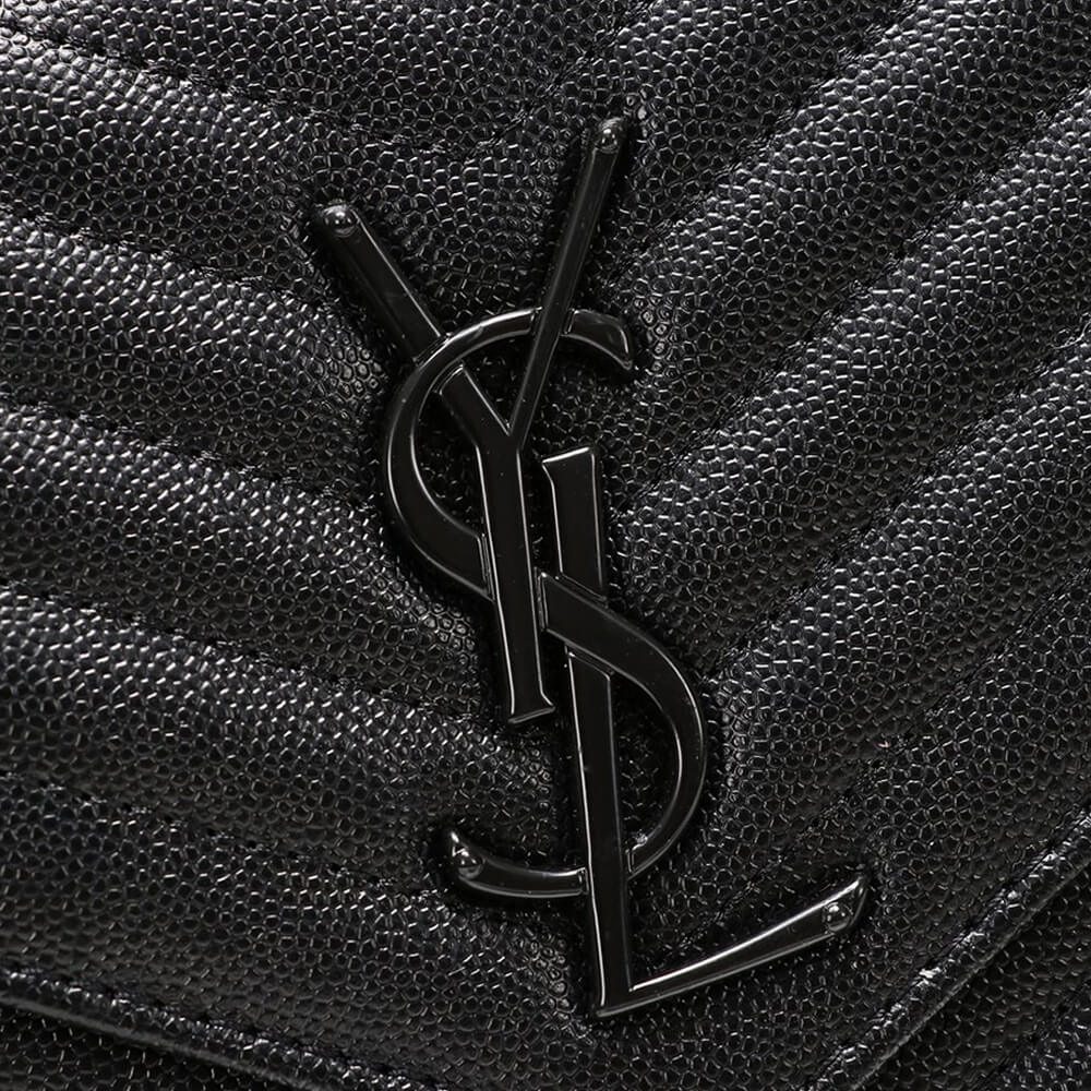 SYL Chain Strap Plaque Grained Leather Wallet Bag - Image 7